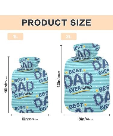 Hot Water Bottle with Cover - Blue Striped 2L | Pain Relief & Headache Relief Hot Water Bag - Buy Online on GoSupps.com