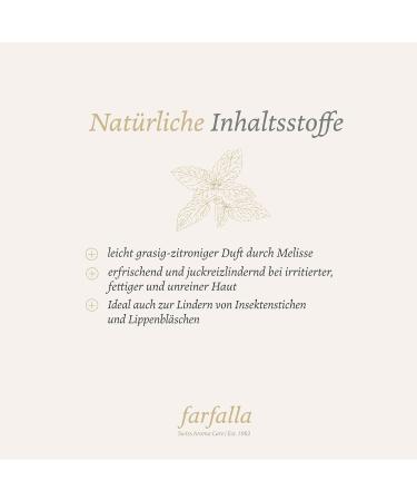  farfalla Farfalla Organic Lemon Balm Plant Water - Soothing Hydrosol 75ml - Grand Cru Essential Oil with Lemon Balm - Refreshing and Soothing - Ideal for Aromatherapy - Buy Online on GoSupps.com