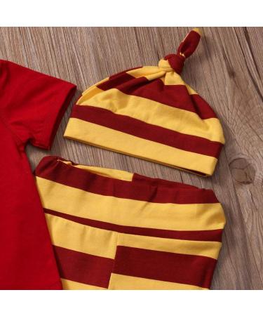 Snuggle This Muggle Bodysuit Set with Striped Pants & Hat - 12-18 Months - Red - Buy Online on GoSupps.com