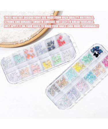 3D Nail Charms 2 Boxes Clear Aurora Butterfly Teddy Bear Nail Art Charms Nail Rhinestones and Gems for Nail Art Decoration DIY Crafts (D) - Buy Online on GoSupps.com