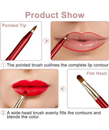 Simarro 2Pcs Retractable Lip Brush Set - Double-Ended Travel Makeup Tool for Lipstick & Gloss - Portable and Cover Included - Ideal for Women and Girls (Pink+Red) - Buy Online on GoSupps.com