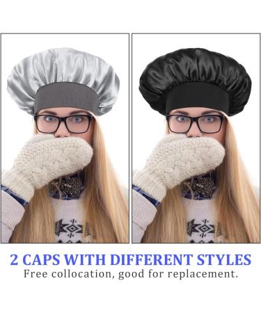 2 Pack Satin Bonnet Sleep Cap for Women - Night Sleep Caps for Comfortable Hair Care | Ideal Sleeping Headwear - Buy Online on GoSupps.com