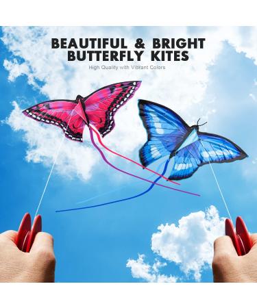 TOY Life Butterfly Kite 2 Pack - Easy to Fly Large Kites for Kids and Adults - Ideal Gift for Children - Great Outdoor Beach Activity - Buy Online on GoSupps.com