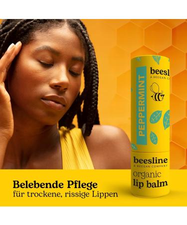 Beesline Organic Lip Balm Peppermint | Nourishing Beeswax Formula for Dry Lips | High-Quality Beegan Lip Care - Buy Online on GoSupps.com