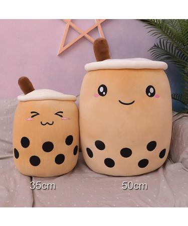 Kekeso Boba Plush Pillow Stuffed Toy | Soft Bubble Pearl Milk Tea Hugging Cushion | Brown Big Eyes | 35cm/13.77inch Gift Toy - Buy Online on GoSupps.com