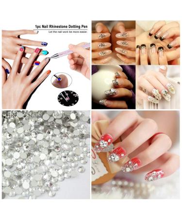 1500 Self-Adhesive Rhinestones - 6 Sizes Glittering Crystal Gemstones for Nails Clothing & Crafts + Tweezers & Picker Pen - Buy Online on GoSupps.com