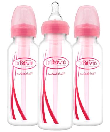 Dr. Brown's Options Narrow Bottles 3 Pack 8 Ounce Pink