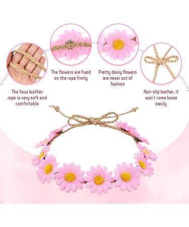 Cinaci 8 Pieces Beach Hawaiian Festival Hippie Party Wedding Bridal Sunflower Daisy Flower Headbands Tiara Crowns Floral Hair Wreaths Bands Headpieces for Women Girls Teens Kids - Buy Online on GoSupps.com