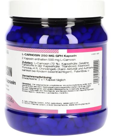 Buy Gall Pharma L-Carnosine 250 mg - 750 Capsules for Enhanced Health | International Shipping Available - Buy Online on GoSupps.com