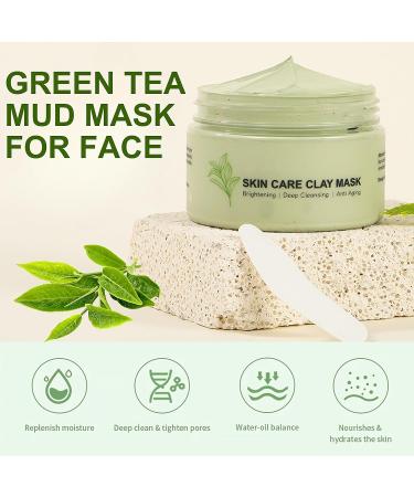 Green Tea Face Mask Kaolin Clay Mask for Pores Skincare Organic Mud Mask for Face Green Tea Deep Cleanse Mask Deep Cleansing Reducing Acne & Oil Smoothing & Anti Aging Reduce Blackhead - Buy Online on GoSupps.com