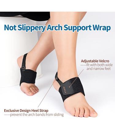 Arch Support Brace for Plantar Fasciitis Relief - Orthotic Pad, Non-Slip Heel Strap, Adjustable Velcro Compression Sleeves for Men and Women - Buy Online on GoSupps.com