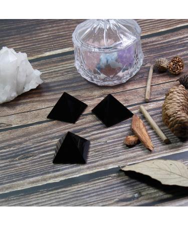 Runyangshi Black Obsidian Crystal Pyramid | 1.6x1.6in Healing Generator for Protection & Positive Energy | Chakra Reiki Home Decor - Buy Online on GoSupps.com