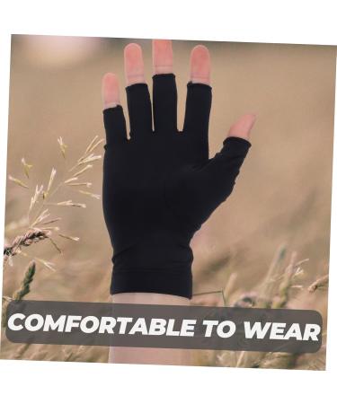 BRIGHTFUFU 1 Pair UV Gloves summer sunblock gloves touchscreen gloves nail art fingerless gloves sun protection gloves for women nail dryer UV glove nail gel fabric major women's summer beach 19.5x8cm Black - Buy Online on GoSupps.com