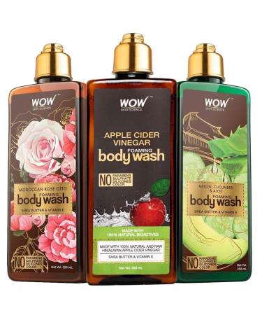 WOW Skin Science Body Wash Silky Skin Variety 3 Pack - Hydrating & Nourishing Body Wash Set - Buy Online on GoSupps.com