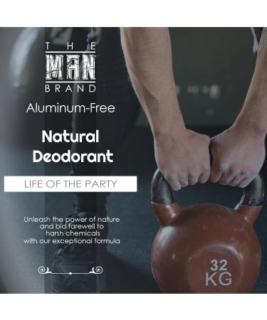 The Man Brand's Life of the Party Natural Deodorant for men - Mens Aluminum Free Deodorant - Natural Deodorant Baking Soda Free - All Natural Deodorant for Men (Life of the Party - 2.5 oz) - Buy Online on GoSupps.com