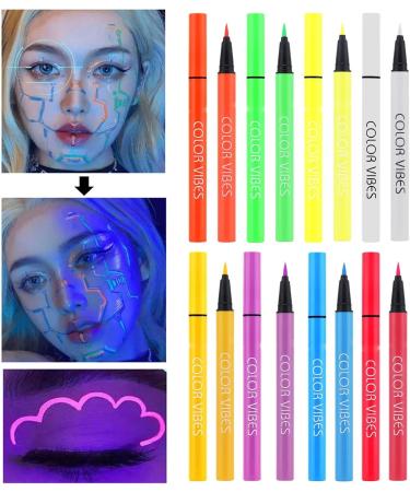 Glow Makeup for Face Rainbow UV UV Waterproof Makeup | High Pigment Eye Makeup for Girl Women Long Lasting Ultra Fine Tip Cosmetics Pochy - Buy Online on GoSupps.com