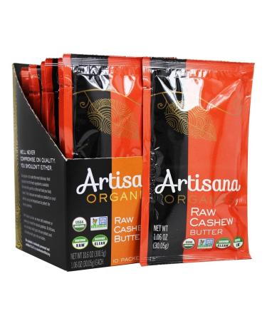 Artisana Organics Raw Cashew Nut Butter 10 Packets 1.06 oz (30.05 g) Each