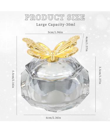 Buy Dappen Dish for Monomer - Acrylic Liquid Powder Nail Holder with Lid | Butterfly Glass Crystal Cup | Acetone Bowl for Salon & Home Use (Grey) - International Shipping Available - Buy Online on GoSupps.com