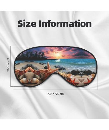 Starfish & Coral Beach Print Eye Mask - Unisex Soft Comfort Sleep Shade for Travel Yoga & Shift Work - Buy Online on GoSupps.com