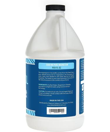 Pure Magnesium Oil 64 oz - Use with Bath Flakes or Refill Spray - Bulk Size for Soothing Soaks - 1 Pack - Buy Online on GoSupps.com