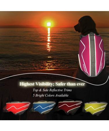 Vivaglory Sporty Pink Dog Safety Vest - Durable Neoprene Rescue Vest Comfortable Fit for Medium Dogs (53-64cm Chest) - Buy Online on GoSupps.com