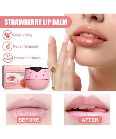 Lip Balm Natural Lip Care Lip Sleeping Mask Honey & Strawberry Skincare Set Moisturizing Lip Balm Set for Dry Chapped Peeling Cracked Lips Lip Line & Wrinkle Reducing for Women - Buy Online on GoSupps.com