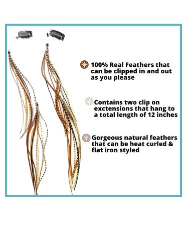 Boho Indian Feather Hair Clips - Long Real Clip-on Extensions - Buy Online on GoSupps.com
