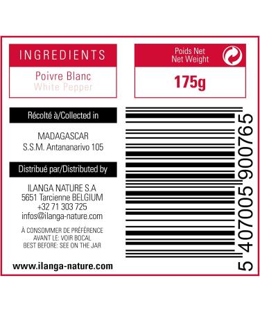 White Pepper 175g - Ilanga Nature - Madagascar - Buy Online on GoSupps.com