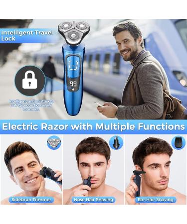 Men's Electric Razor for Shaving - Rechargeable Wet Dry Shaver - Cordless Rotary Design - Travel-Friendly - Waterproof - Buy Online on GoSupps.com