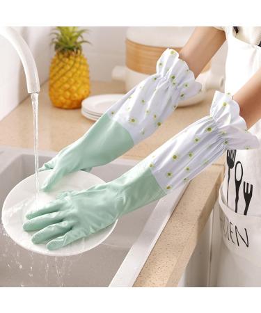 Dishwashing Gloves Women's Kitchen Home Thick Rubber Laundry Waterproof Housework Durable Winter Pile Warm Artifact - Buy Online on GoSupps.com