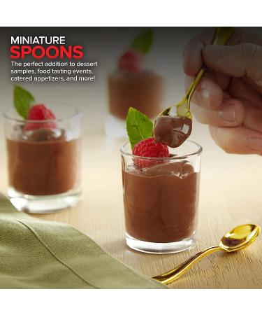 Gold Plastic Mini Spoons - 80 Pack Disposable 4 inch Tasting Spoons for Desserts, Ice Cream, Gelato Sampling, and Appetizers - Buy Online on GoSupps.com
