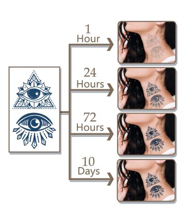 Semi-Permanent Tattoos for Women - 18 Sheets Large Flower Rose Sunflower Deer Wolf Dark Blue Fake Tattoos + 14 Sheets Small Tattoo for Men, Kids - Waterproof Temporary Stickers Lasting 1-2 Weeks - Buy Online on GoSupps.com