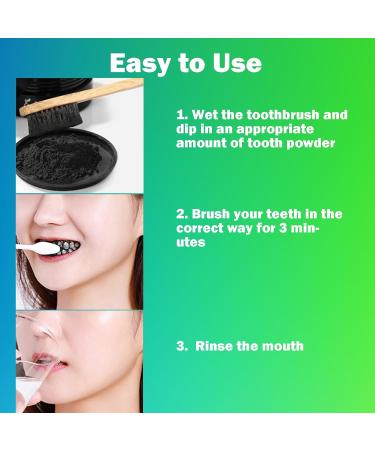 Bamboo Activated Charcoal Tooth Powder - Remineralizing Teeth Whitening with Refreshing Mint - 60g - Buy Online on GoSupps.com