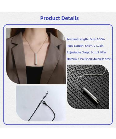 2PCS Anxiety Breathing Necklace - Breathlace for Stress Relief & Meditation | Stop Smoking Aid and Anxiety Gift for Adults | Black&Silver - Buy Online on GoSupps.com