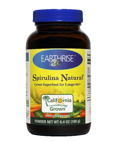 Earthrise  Spirulina Natural 6.4oz powder Natural Premium Spirulina from California- Vegan Gluten Free Keto Friendly Non -GMO Super Food high in vitamins & minerals.
