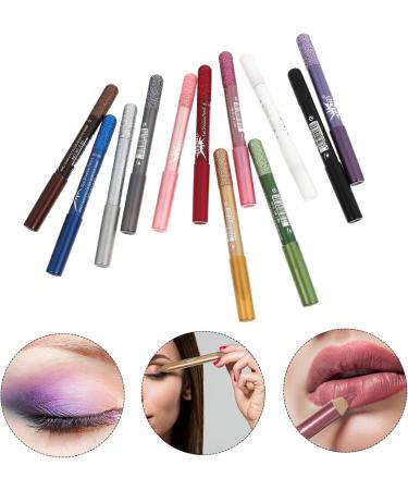 DRESSOOS 12pcs Pearlescent Eyeshadow Pencil Jumbo Eye Pencil Colored Eyeliner Pencils Glitter Eyeliner Powder - Buy Online on GoSupps.com