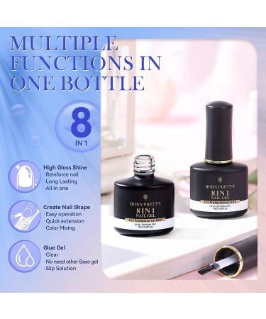 Born Pretty 8 in 1 Nail Glue Gel Kit - Acrylic Nail Extension, Repair & Base Gel - Buy Online on GoSupps.com