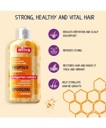 Buy Milva Honey-Bee Propolis Shampoo 200ml - Strengthen Hair Promote Growth Remove Dandruff & Soothe Scalp - International Shipping Available - Buy Online on GoSupps.com