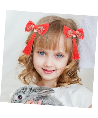 Beaupretty bow hairpin bows alligator clips spring festival hair clips spring festival headpiece chinese hair bow kids hair accessories red bow clip bows festive baby girl headgear Baby - Buy Online on GoSupps.com