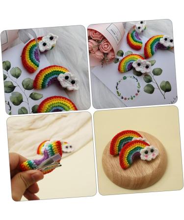 minkissy 2 Pairs Rainbow Barrettes Girl Rainbow Hair Clips Wool Felt Rainbow Charm Hair Pin Cartoon Hair Clips Rainbow Earring Ornaments Girls Hair Clips Hair Bow Yarn Child Decorate Wild - Buy Online on GoSupps.com