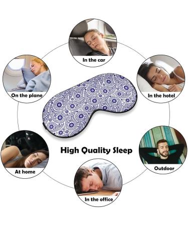 Buy Blue and White Paisley Sleep Mask for Women | Adjustable Eye Shades with Elastic Strap - Relax in Comfort - Buy Online on GoSupps.com