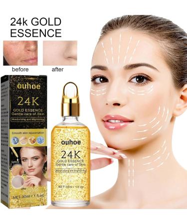  Bexdug 24K Gold Essence for Face 24K Pure Gold Serum for Face Golden Facial Serum for Face Line Day and Night Reactivates Young Skin - Buy Online on GoSupps.com