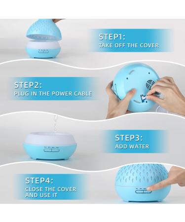 SPLITSKY 400ML Essential Oil Diffuser with Remote Control - Aromatherapy Humidifier for Room, Bedroom, and Office - 10 Hours Quiet Scent Diffuser - 14 LED Colors Timer - Blue - Buy Online on GoSupps.com