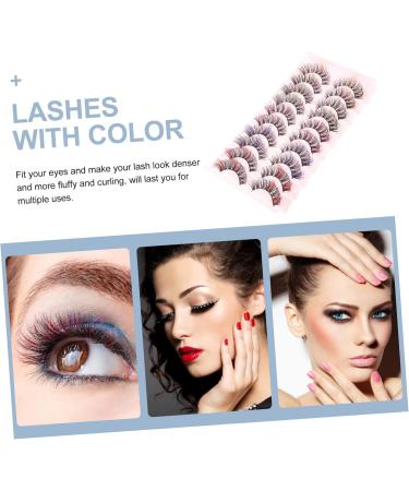minkissy 10 Pairs Dd Volume False Eyelashes Strip Lashes Women Fake Natural Eyelashes 25 Mm Lashes Colored Eyelashes Cosmetic Eyelashes Colored Lashes Makeup Eyelashes Girl Supplies Fluffy - Buy Online on GoSupps.com