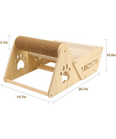 Yiotl Cat Hammock with Scratching Post - Elevated Sleeping Bed and Sisal Scratching Toy for Indoor Cats - Buy Online on GoSupps.com