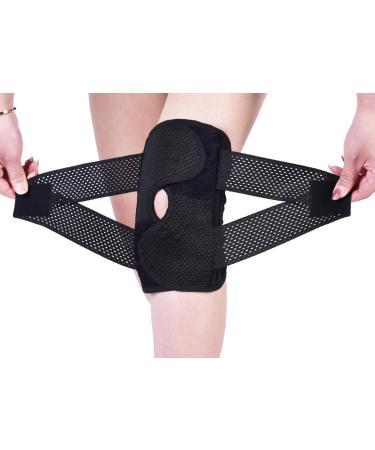 Knee Brace for Women Men Knee Braces for Knee Pain Knee Brace with Side Stabilizers Knee Brace for Meniscus Tear Knee Compression Sleeve for Knee Pain (Black X-Large) X-Large Black