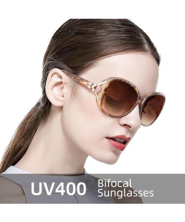 JM Classic Bifocal Sunglasses for Women UV Protection Reading Glasses Brown 2.0x for Outdoor Use - Buy Online on GoSupps.com