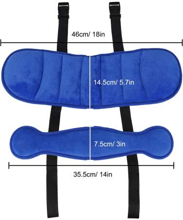 Adjustable Cotton Child Car Head Support & Neck Protector - Blue | Seat Headrest for Baby, Kids, Toddlers - Buy Online on GoSupps.com