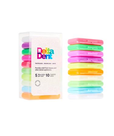 Orthodontic wax - 10 pieces - 50 high -quality orthodontic wax strips in colored case - tasteless and perfume - DeltaDent