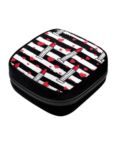 GIAPB Period Bag Sanitary Napkin Storage Bag Pad Holder for Period Makeup Pouch Lipstick Love Heart Color3083